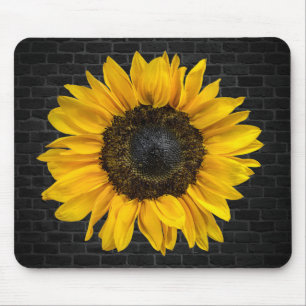 zonnebloem op baksteen muismat