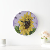 zonnebloem op blad grote klok (Huis)