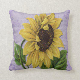  zonnebloem op blad kussen