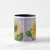  zonnebloem op blad mok (Midden)