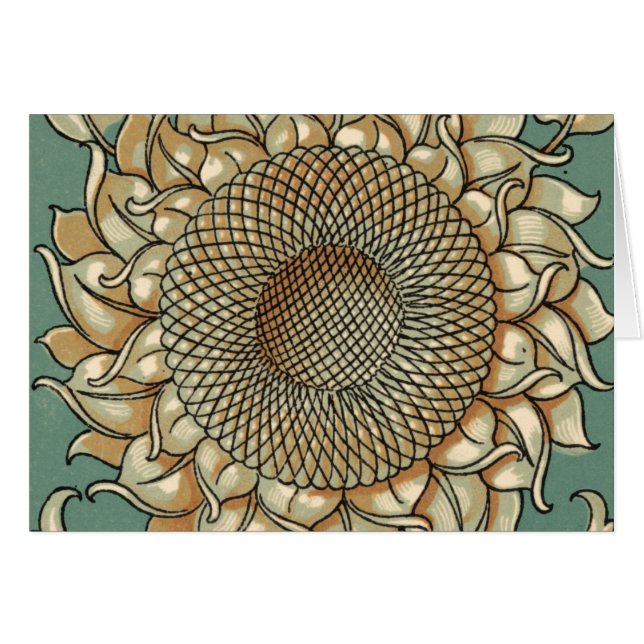 Zonnebloem op Blauw-groene achtergrond (Voorkant Horizontaal)