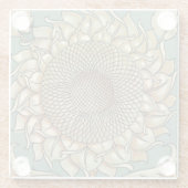 Zonnebloem op Blauw-groene achtergrond Glazen Onderzetter (Achterkant)