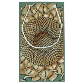 Zonnebloem op Blauw-groene achtergrond Klein Cadeauzakje (Achterkant)