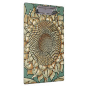 Zonnebloem op Blauw-groene achtergrond Klembord (Rechts)