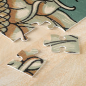 Zonnebloem op Blauw-groene achtergrond Legpuzzel (Zijkant)