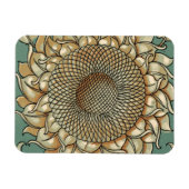 Zonnebloem op Blauw-groene achtergrond Magneet (Horizontaal)