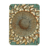 Zonnebloem op Blauw-groene achtergrond Magneet (Verticaal)