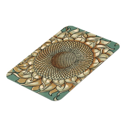 Zonnebloem op Blauw-groene achtergrond Magneet (Linkerzijde)