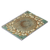 Zonnebloem op Blauw-groene achtergrond Notitieboek (Linkerzijde)