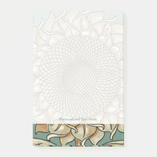 Zonnebloem op Blauw-groene achtergrond Post-it® Notes (Voorkant)