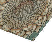 Zonnebloem op Blauw-groene achtergrond Snijplank (Hoek)