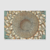 Zonnebloem op Blauw-groene achtergrond Tissuepapier (Voorkant)