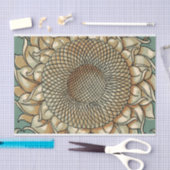 Zonnebloem op Blauw-groene achtergrond Tissuepapier (Craft)