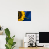 Zonnebloem op Blauw Poster (Thuiskantoor)