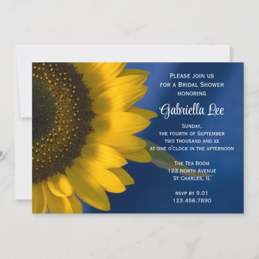 Zonnebloem op blauw Vrijgezellenfeest Kaart (Voorkant)