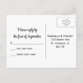 Zonnebloem op blauwe bruiloft RSVP-respons Uitnodiging Briefkaart (Achterkant)