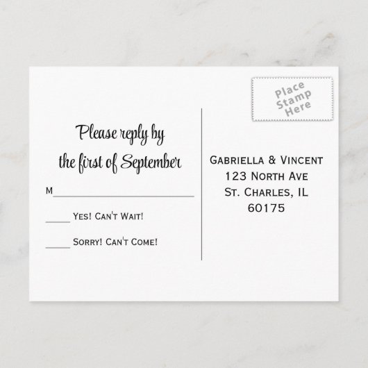 Zonnebloem op blauwe bruiloft RSVP-respons Uitnodiging Briefkaart (Achterkant)