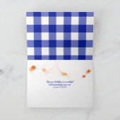 zonnebloem op blauwe en witte buffelvlecht kaart (Binnen)