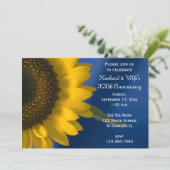 Zonnebloem op Blauwe Huwelijksjubileumfeest Kaart (Staand voorkant)