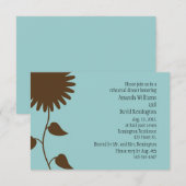 Zonnebloem op Blauwe repetitie Binnenuitnodiging Kaart (Voorkant / Achterkant)