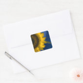 Zonnebloem op Blue Square Sticker (Envelop)