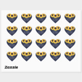 Zonnebloem op Blue Wedding Heart Sticker (Vel)