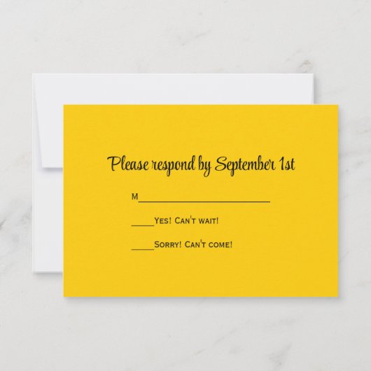 Zonnebloem op Blue Wedding RSVP (Achterkant)