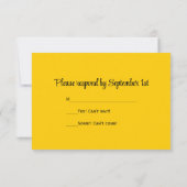 Zonnebloem op Blue Wedding RSVP Kaartje (Achterkant)