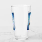 Zonnebloem op Blue Wood Wall Glas (Rechts)
