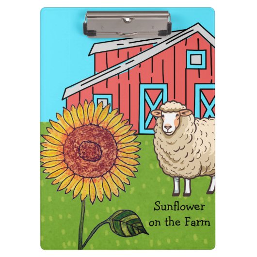 Zonnebloem op de boerderij klembord (Voorkant)