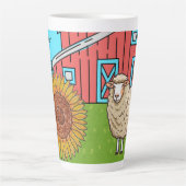 Zonnebloem op de boerderij latte mok (Voorkant)