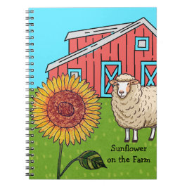 Zonnebloem op de boerderij notitieboek