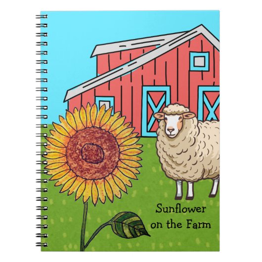 Zonnebloem op de boerderij notitieboek (Voorkant)