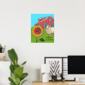Zonnebloem op de boerderij poster (Thuiskantoor)