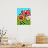 Zonnebloem op de boerderij poster (Keuken)