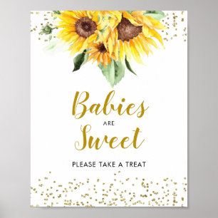 Zonnebloem op de weg Baby shower Baby's zijn Zoet Poster
