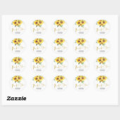 Zonnebloem op de weg Baby shower Dank U Sticker (Vel)