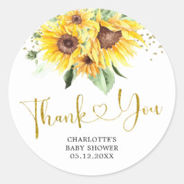 Zonnebloem op de weg Baby shower Dank U Sticker