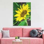 Zonnebloem op dicht canvas print (Insitu (Woonkamer))