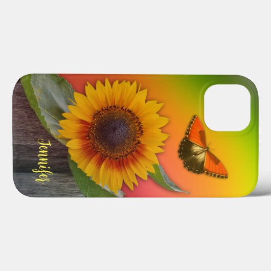 Zonnebloem op een kleurrijke achtergrond en op een Case-Mate iPhone case (Achterkant (horizontaal))