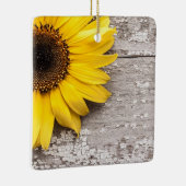 Zonnebloem op een Woodentafel Keramisch Ornament (Rechts)