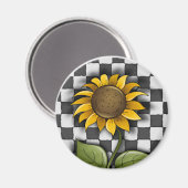 Zonnebloem op gecontroleerde achtergrond magneet (Voorkant / Achterkant)