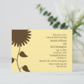 Zonnebloem op Gele repetitie Binnenuitnodiging Kaart (Staand voorkant)