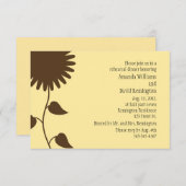 Zonnebloem op Gele repetitie Binnenuitnodiging Kaart (Voorkant / Achterkant)