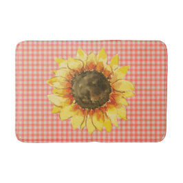 Zonnebloem op Gingham Badmat