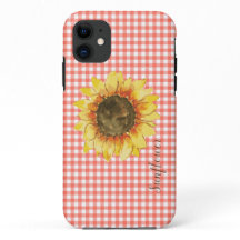 Zonnebloem op Gingham