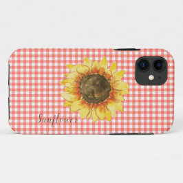 Zonnebloem op Gingham Case-Mate iPhone Case