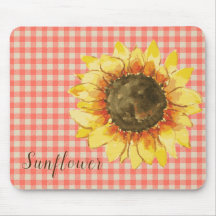 Zonnebloem op Gingham