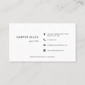 Zonnebloem op grijs handgeschreven lettertype en s visitekaartje (Achterkant)