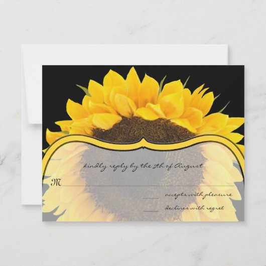 Zonnebloem op Kaart met zwarte respons (Achterkant)